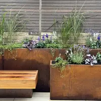 Corten Steel Tall Trough Planter