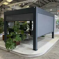 Deluxe Anthracite Grey 4x4 Metal Pergola with optional blinds