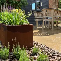 Corten Steel Cube Planter