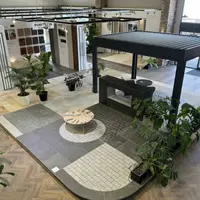 Deluxe Anthracite Grey 5x4 Metal Pergola with optional blinds