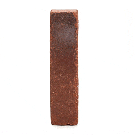Single tumbled Antique Red clay paver standing upright and revolving. Free UK delivery available.