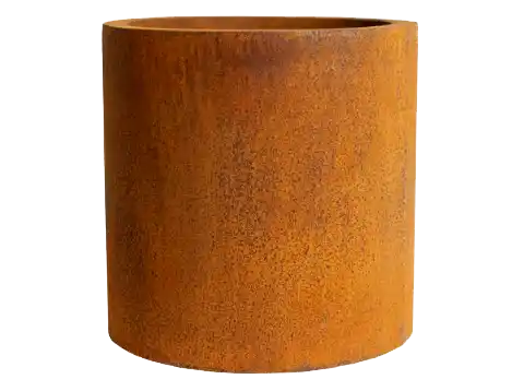 Corten_Steel_Straight_Cylinder_Planter