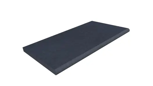 Rendered image of Brazilian Black Slate Bullnose Step shows colour variations and textures.