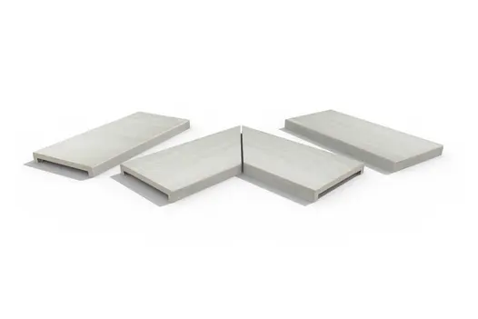 Rendered image of Faro Porcelain Wall Coping collection with downstand edges. Free UK delivery available.