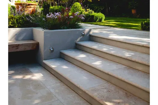 Limestone Bullnose Steps Natural Sawn Sandstone 'Premiastone' Cornsilk