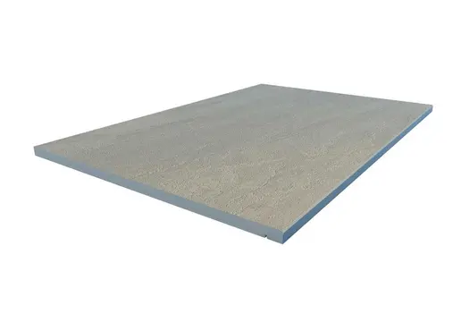 Render of a Raj Green porcelain paving used for Chamfered step, showcasing the 5mm Chamfered edge.