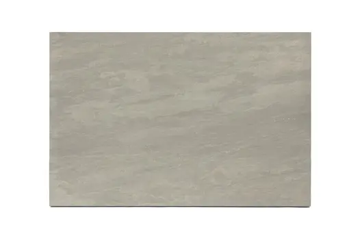 Swatch of Raj Green porcelain paving, showing the colour variation for the 36mm bullnose steps.