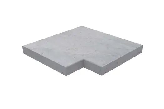 Heath sawn sandstone corner coping with pencil round profile on inner and outer edges. Free UK delivery available.