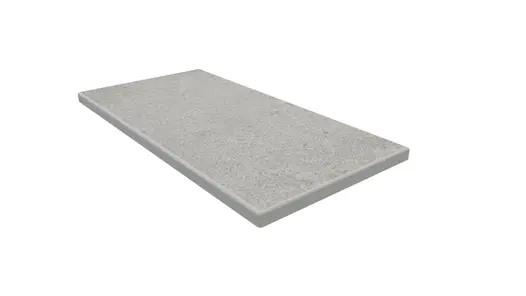 Silver Grey 5mm pencil round end coping, edge profile applied to 3 sides, part of London Stone’s luxury Italian porcelain range.
