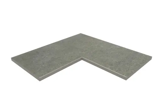 Rendered image of Steel Grey Porcelain Smooth End Coping with chamfered edges. Free UK delivery available.