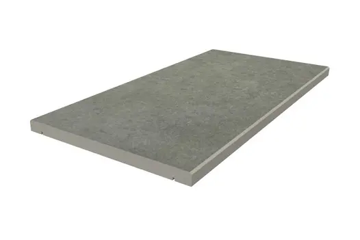 Rendered image of Steel Grey Porcelain Smooth Straight Coping with chamfered edges. Free UK delivery available.