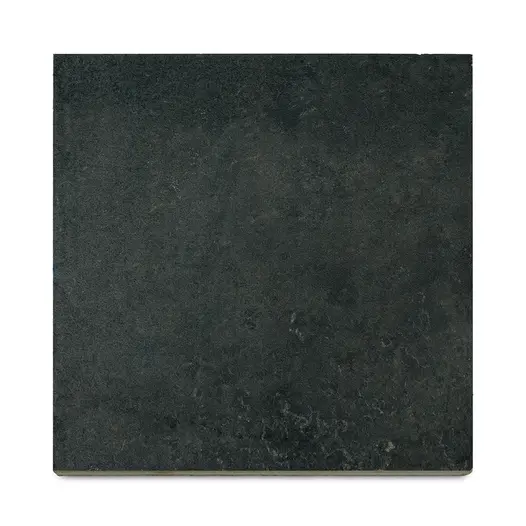 Close up colour swatch image of a single 600x600 Charcoal porcelain slab that is mainly charcoal black with occasional grey veins.