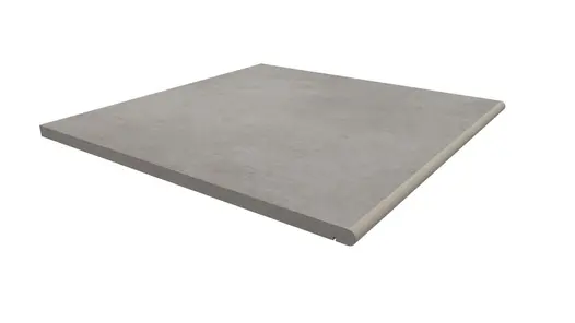 Single Venetian Grey Porcelain 20mm bullnose step tread, measuring 600 x 600mm, part of the budget paving range from London Stone.