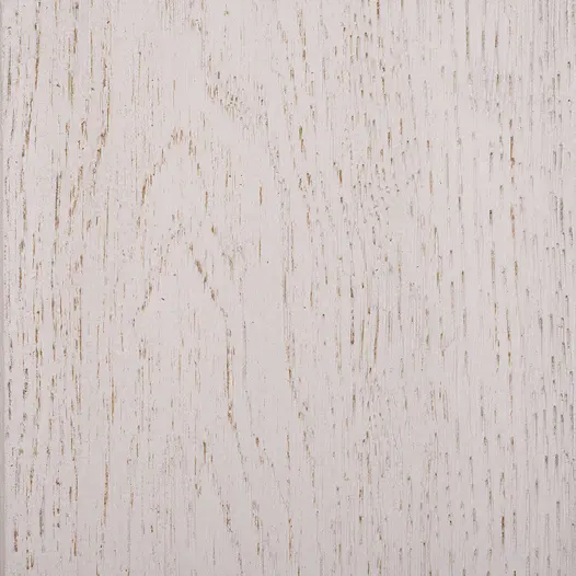 Close-up of square of Limed Oak Millboard composite decking plank, showing tones and lined texture.